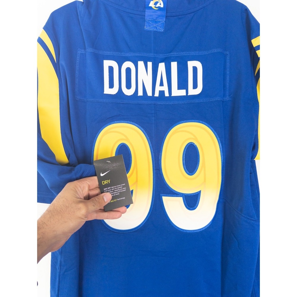 NWT Nike x Rams NFL‎ Jersey #99 Donald M Blue Yellow Short Sleeve On Field